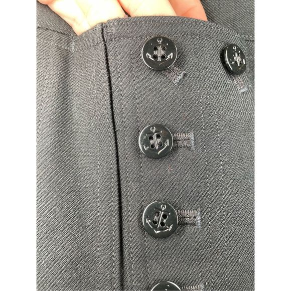 Vintage Navy Wide Leg Sailor Flared Black Zipper Front Pants size 30L - Picture 5 of 15